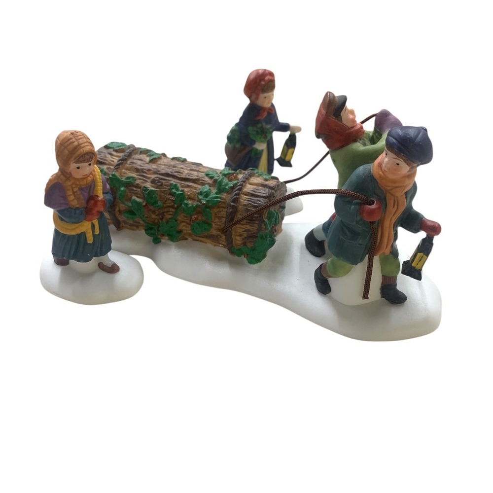 Heritage Village Collection Bringing Home The‎ Yule Log Department 56 #55581
